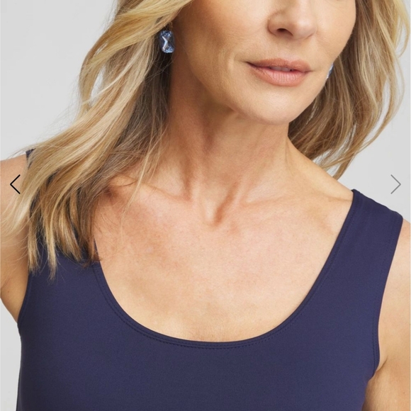 Chico's Navy Blue Fitted Microfiber Sleeveless Tank Top Size 3 (XL).  EUC - Picture 5 of 7